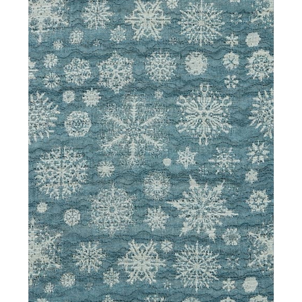 J.jill Medium Weight EMBROIDERED SCARF new LIGHT AZURE MULTI eyelash fringe - Picture 5 of 6
